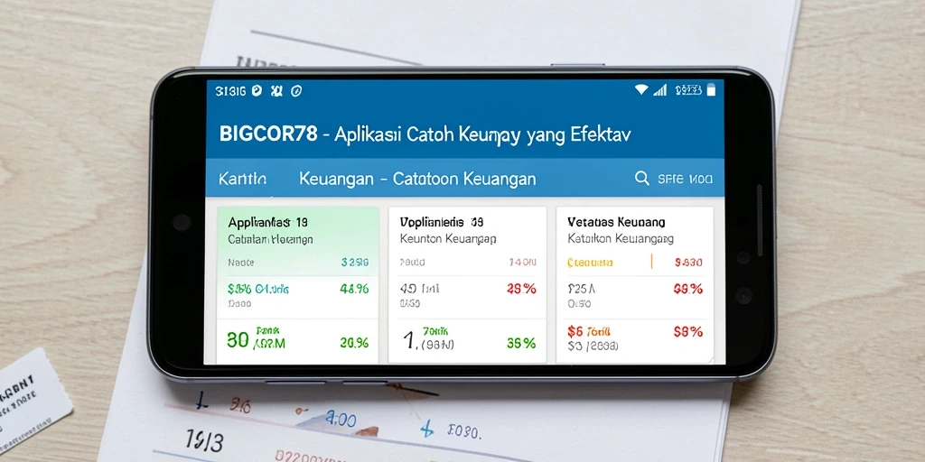 Tampilan antarmuka <strong>BIGCOR78</strong> untuk catatan keuangan yang user-friendly.