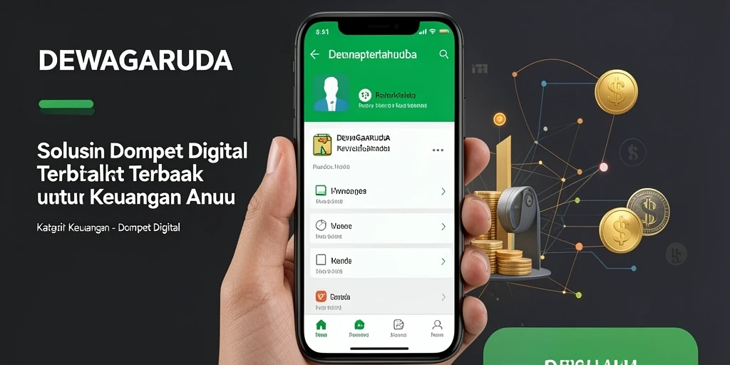 Antarmuka DEWAGARUDA menampilkan fitur Dompet Digital yang mudah digunakan.
