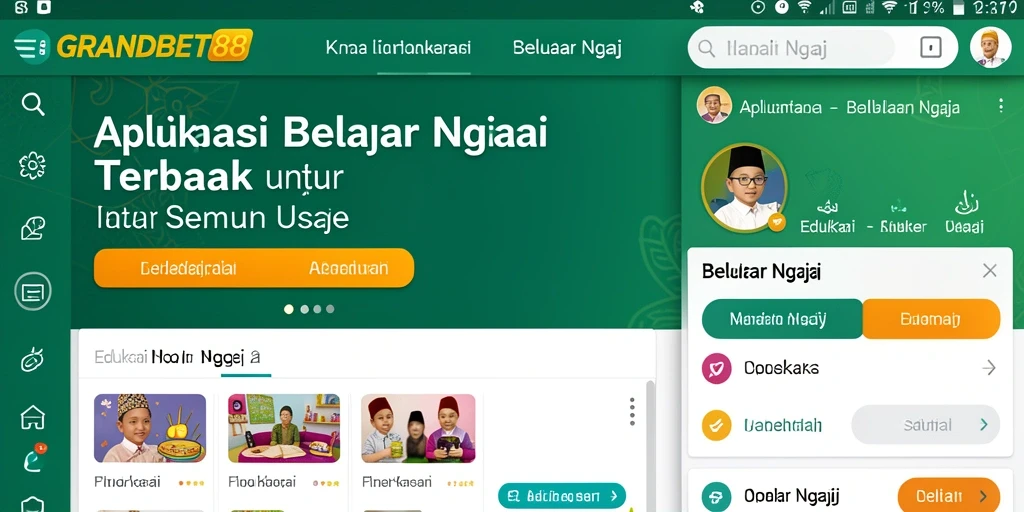Antarmuka aplikasi Belajar Ngaji yang interaktif dan ramah pengguna.