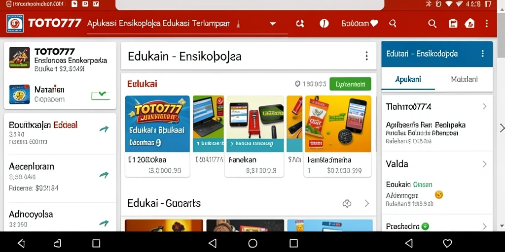 Tampilan antarmuka aplikasi Ensiklopedia TOTO777 yang menarik dan informatif.