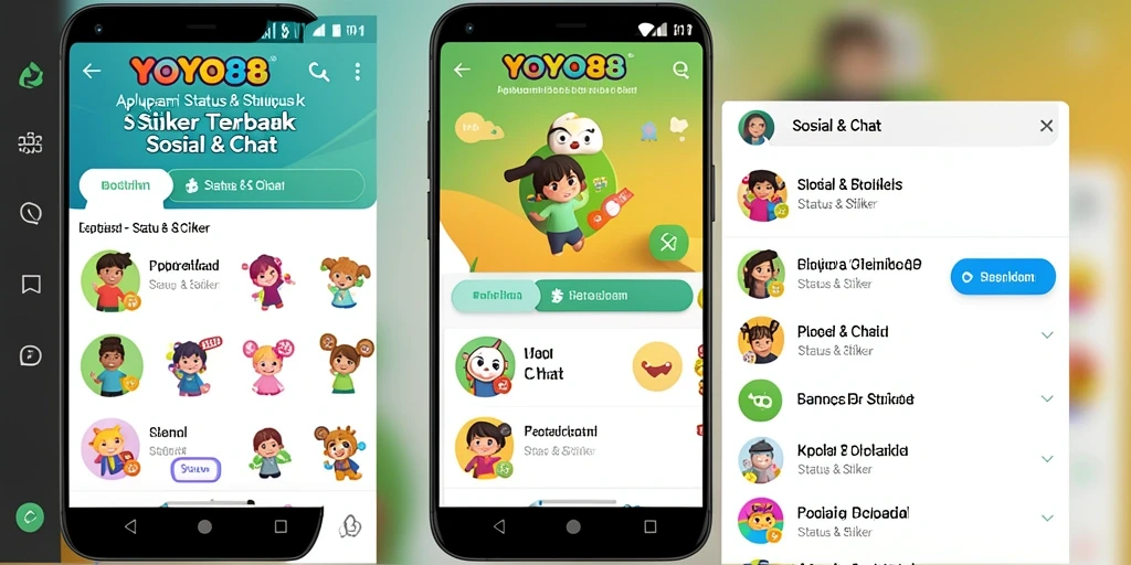 Tampilan utama YOYO88 dengan berbagai stiker menarik.